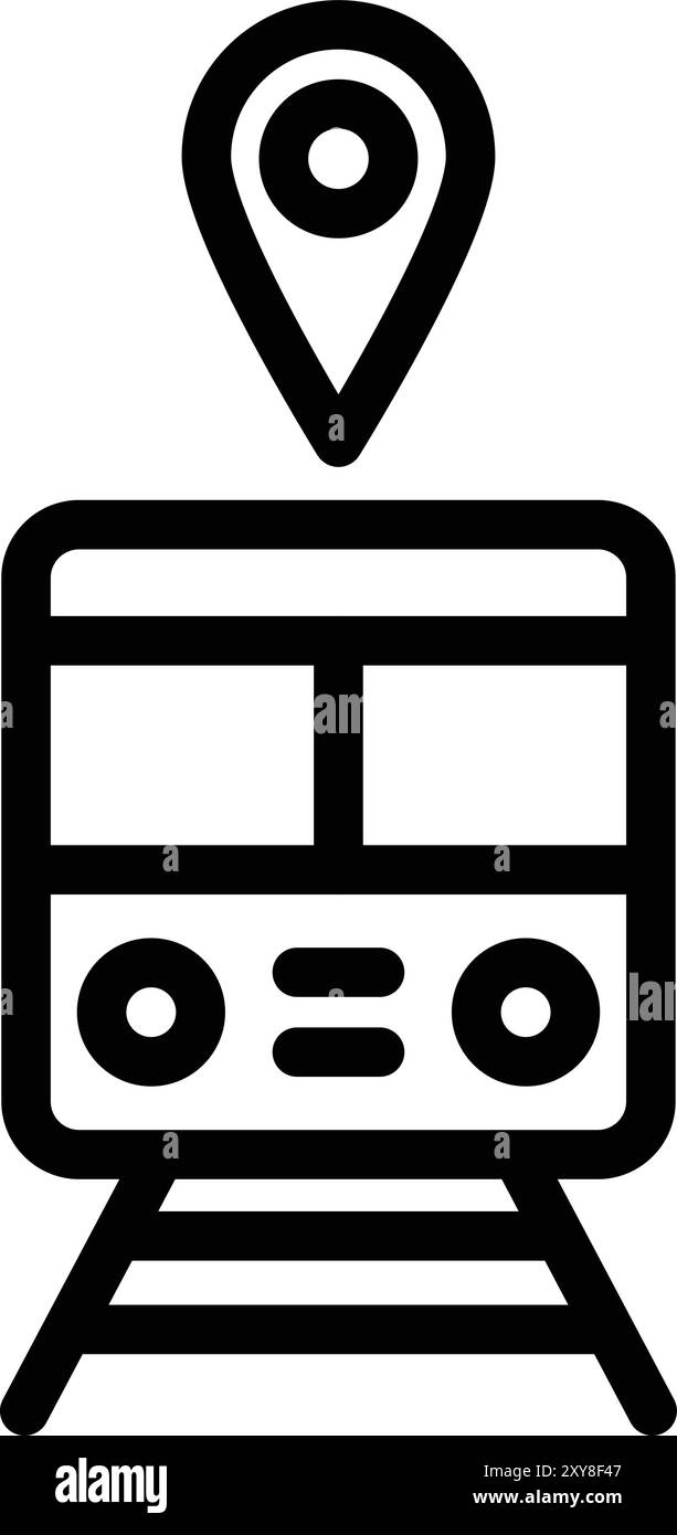 Illustrazione della progettazione dell'icona vettoriale della stazione ferroviaria Illustrazione Vettoriale