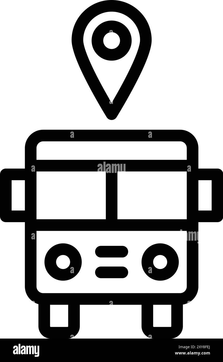 Illustrazione della progettazione dell'icona vettoriale della stazione degli autobus Illustrazione Vettoriale