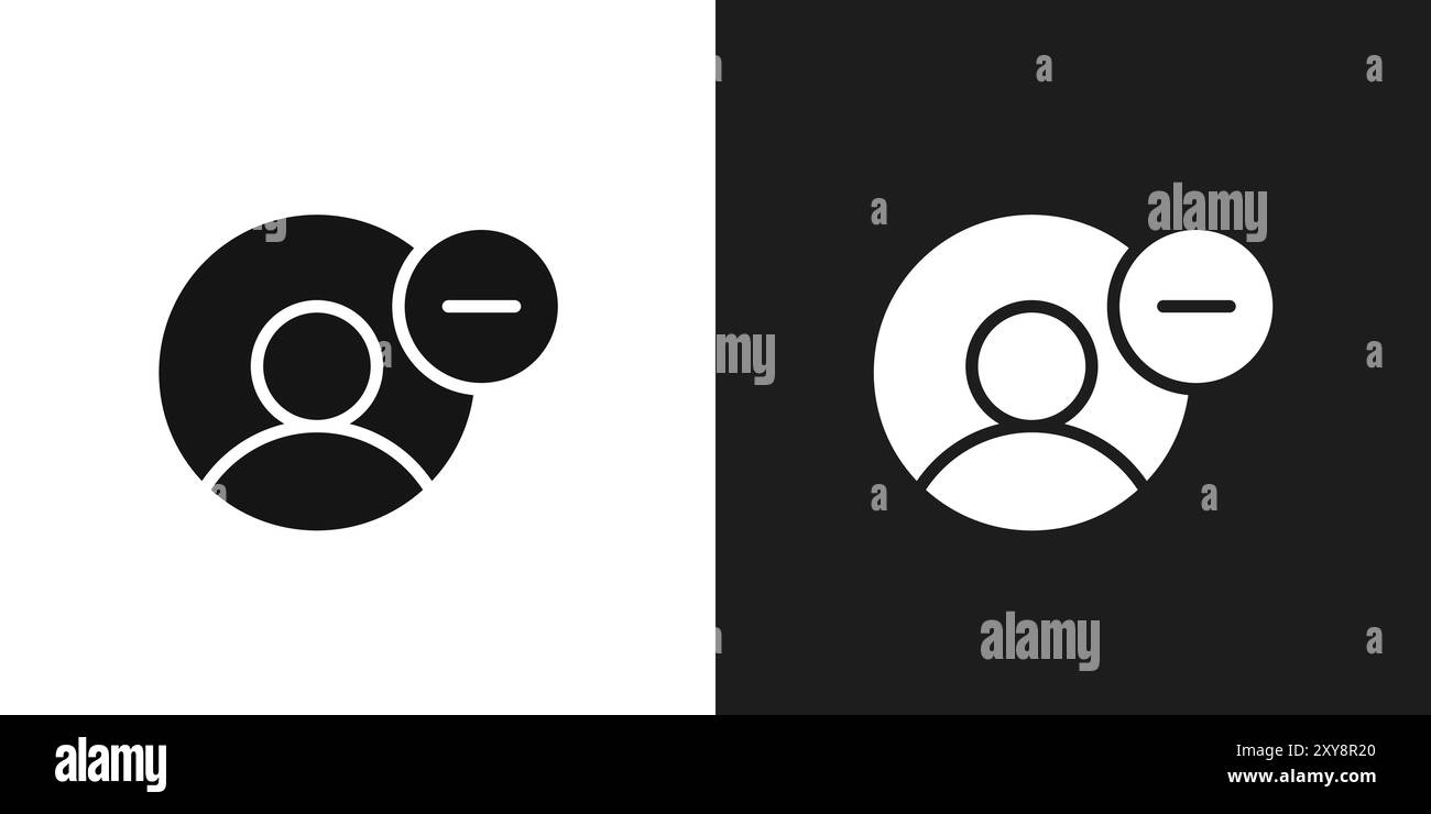 Rimuovere il contorno vettoriale del logo dell'icona utente in bianco e nero Illustrazione Vettoriale