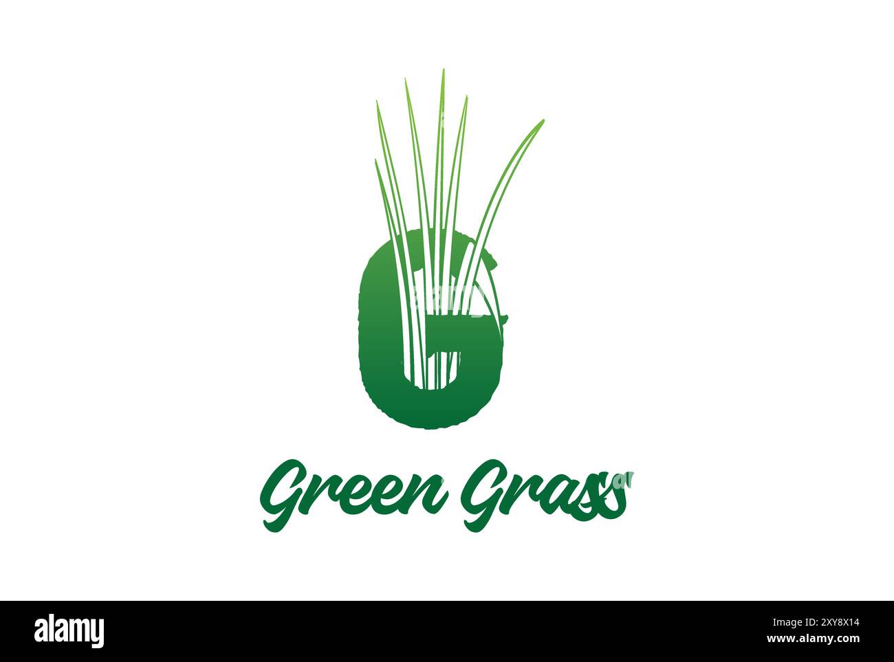 Lettera iniziale G per Green Grass Logo Design Vector Illustrazione Vettoriale