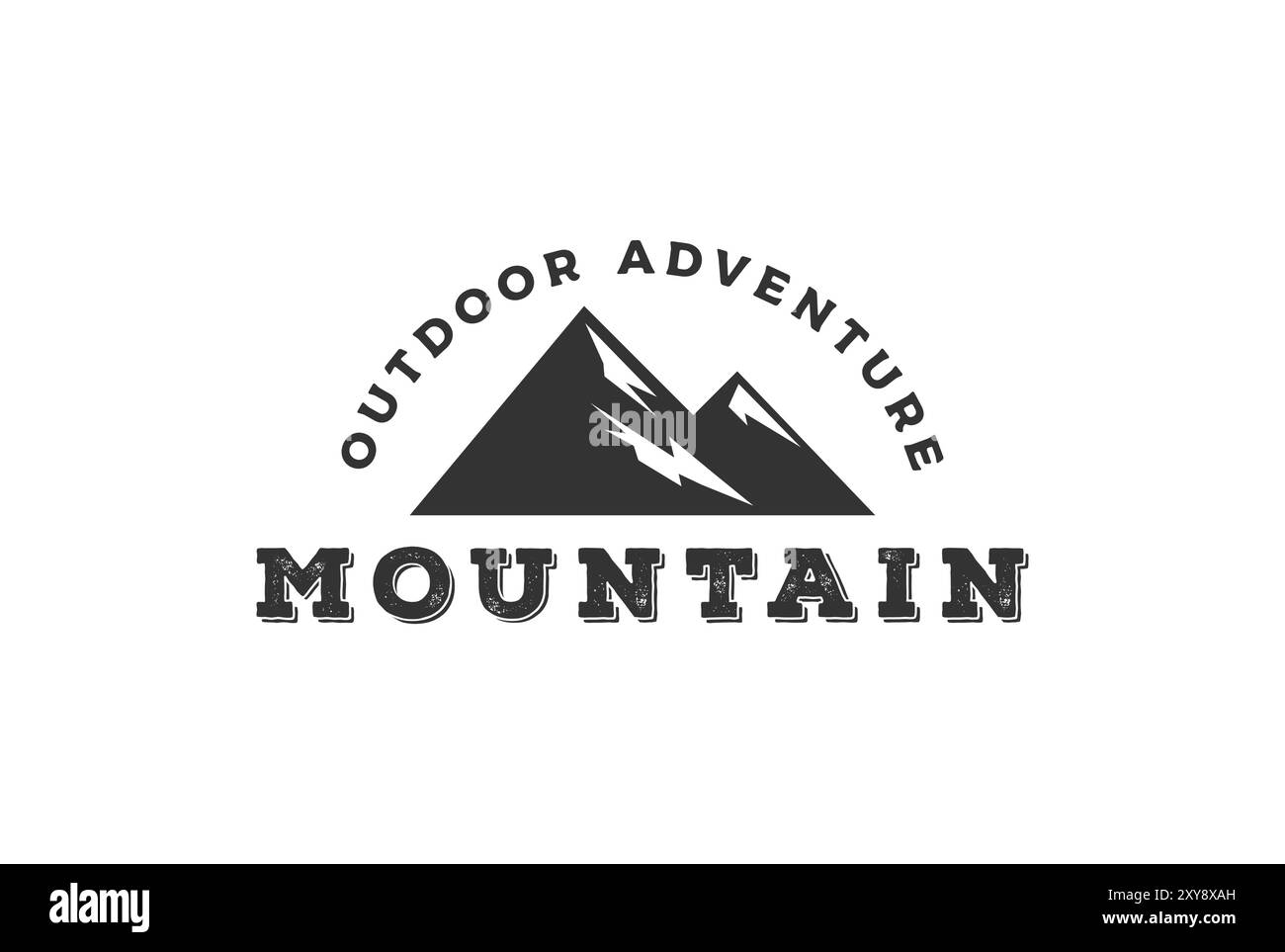 Logo Black Rocky Mountain per Outdoor Adventure Illustrazione Vettoriale