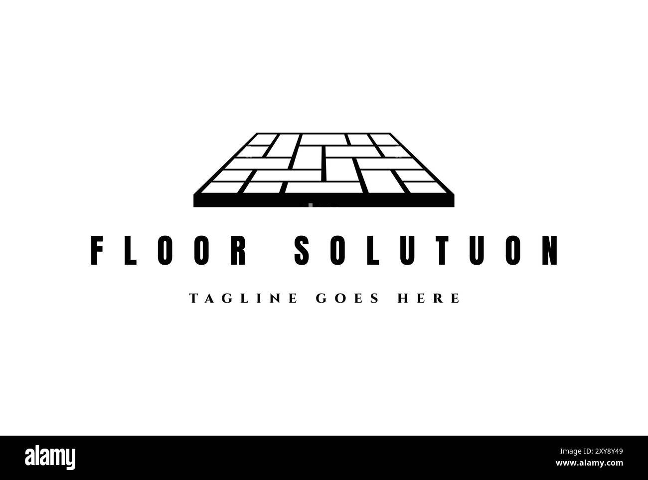 Design Vector vintage con logo per pavimentazione in calcestruzzo geometrico Illustrazione Vettoriale