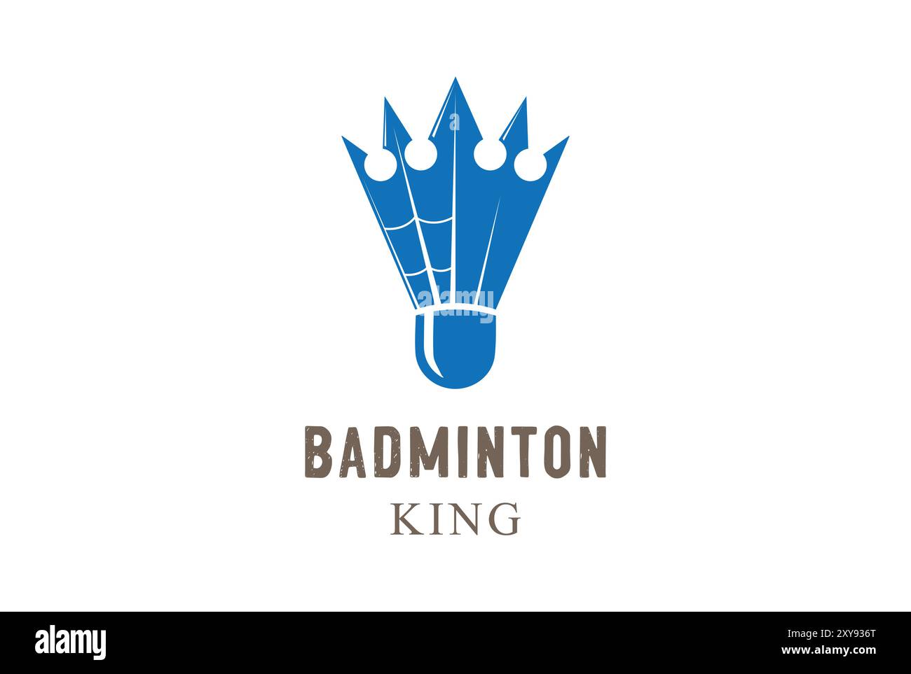 Rubinetto con letto king size Queen Crown per Badminton Tournament Competition Sport Club Logo Illustrazione Vettoriale