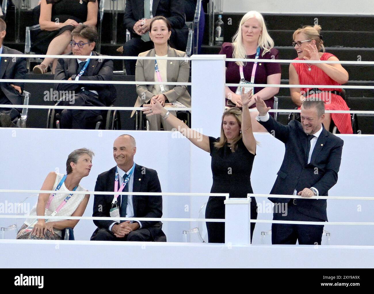 Parigi, Francia. 28 agosto 2024. Il Presidente del Comitato paralimpico Internazionale (IPC) Andrew Parsons, partecipa alla cerimonia di apertura dei Giochi paralimpici di Parigi 2024 il 28 agosto 2024.foto di Firas Abdullah/ABACAPRESS. COM credito: Abaca Press/Alamy Live News Foto Stock