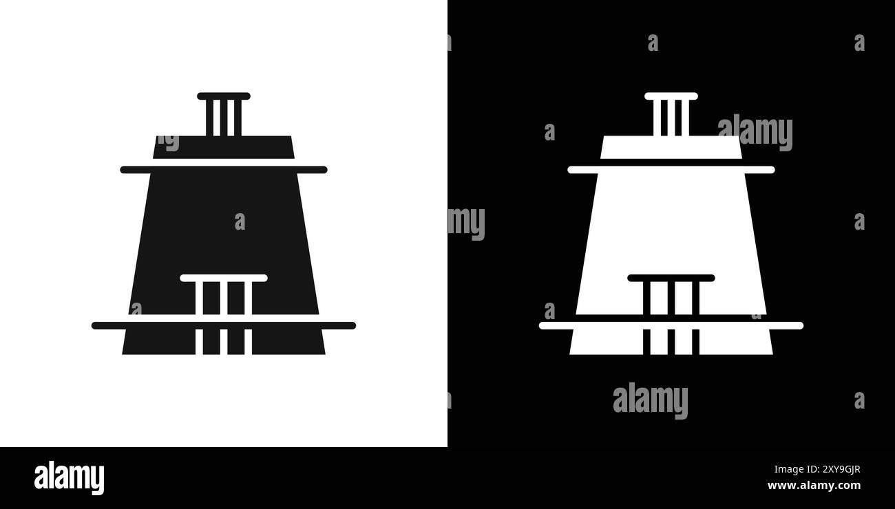 logo con l'icona del passo del cricket, contorno vettoriale in bianco e nero Illustrazione Vettoriale