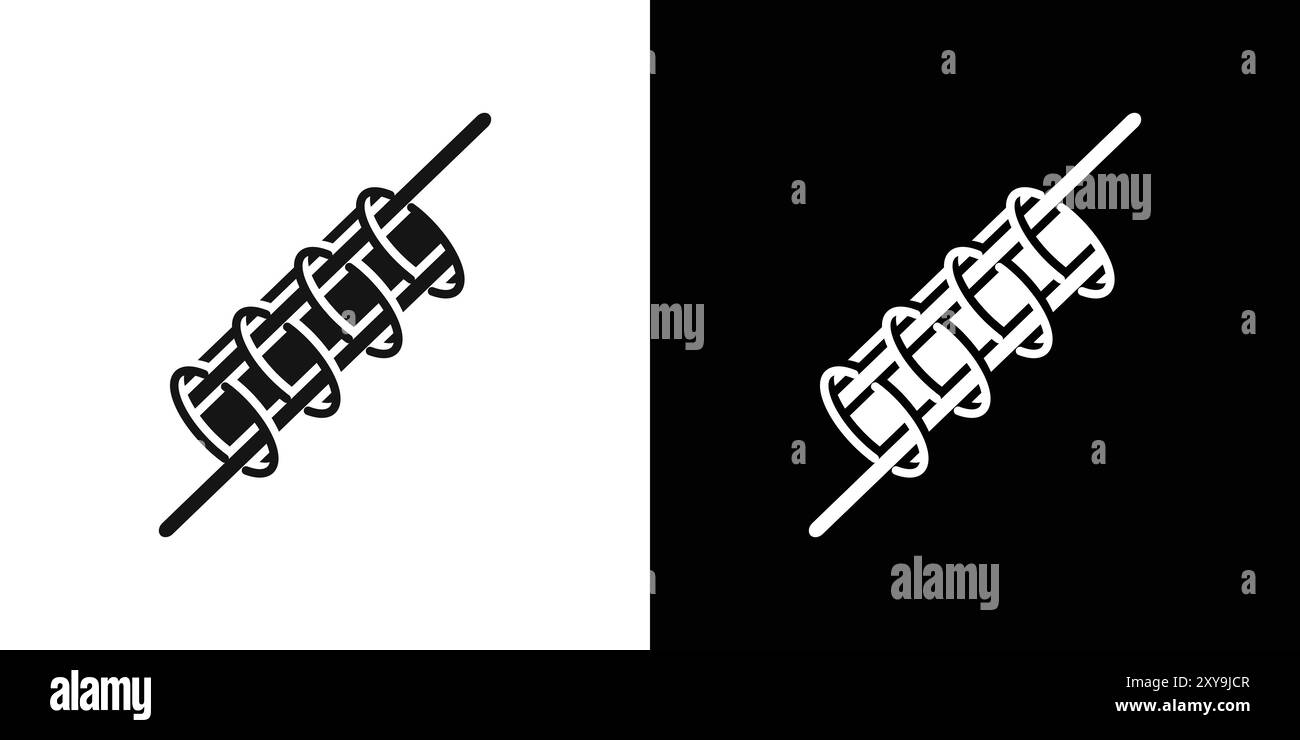 Simbolo marmitta con logo, contorno vettoriale in bianco e nero Illustrazione Vettoriale