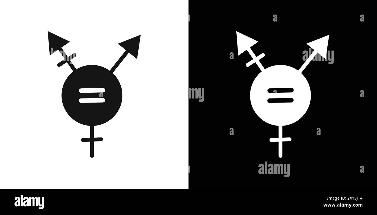 Icona della bandiera LGBT arcobaleno, logo, contorno vettoriale in bianco e nero Illustrazione Vettoriale