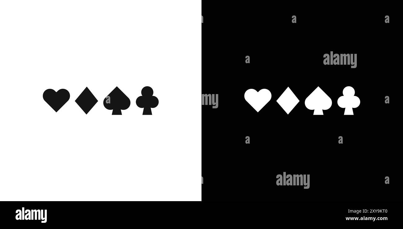Vestito icona carta da gioco logo segno vettoriale contorno in bianco e nero Illustrazione Vettoriale