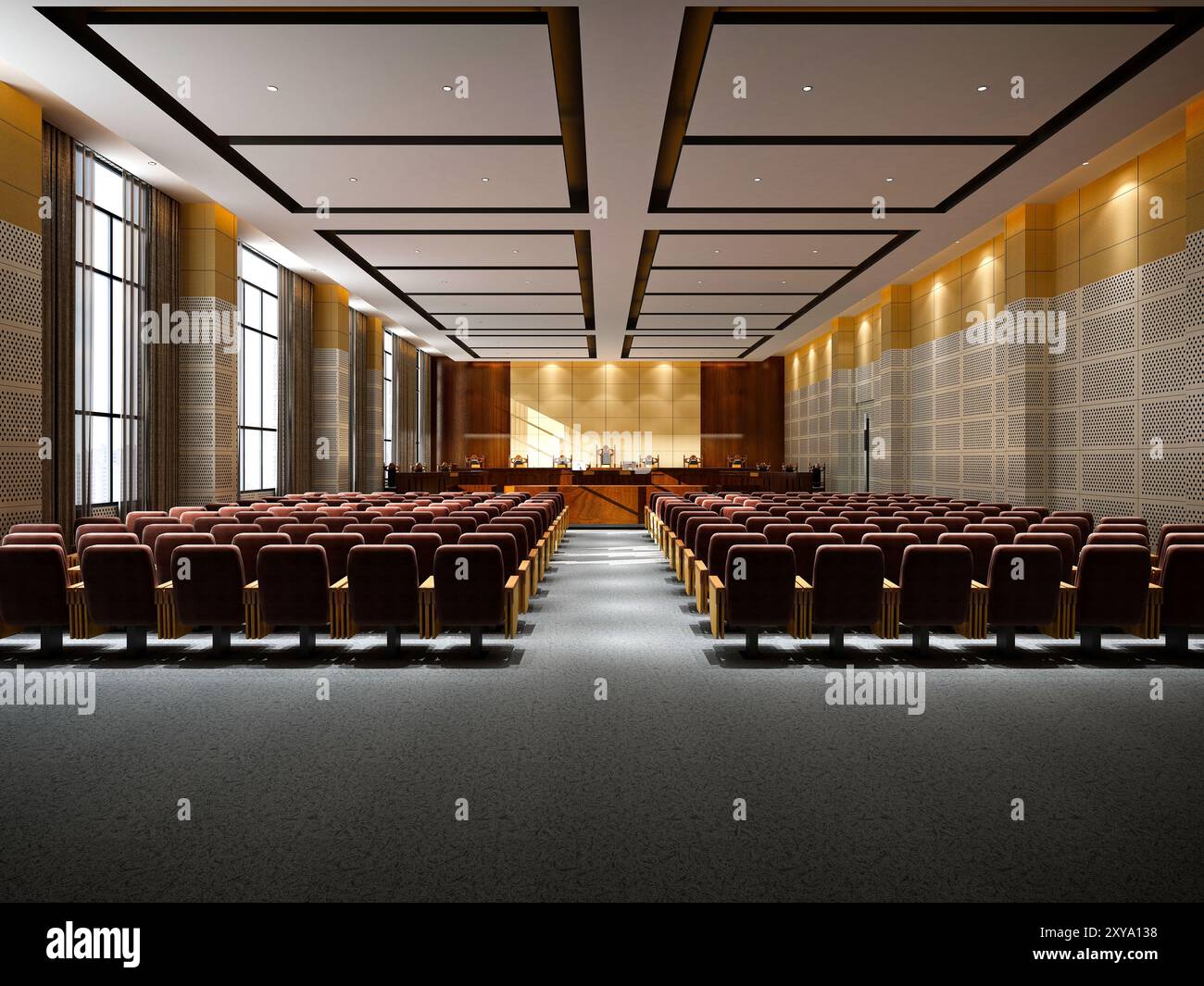 rendering 3d della sala conferenze Foto Stock