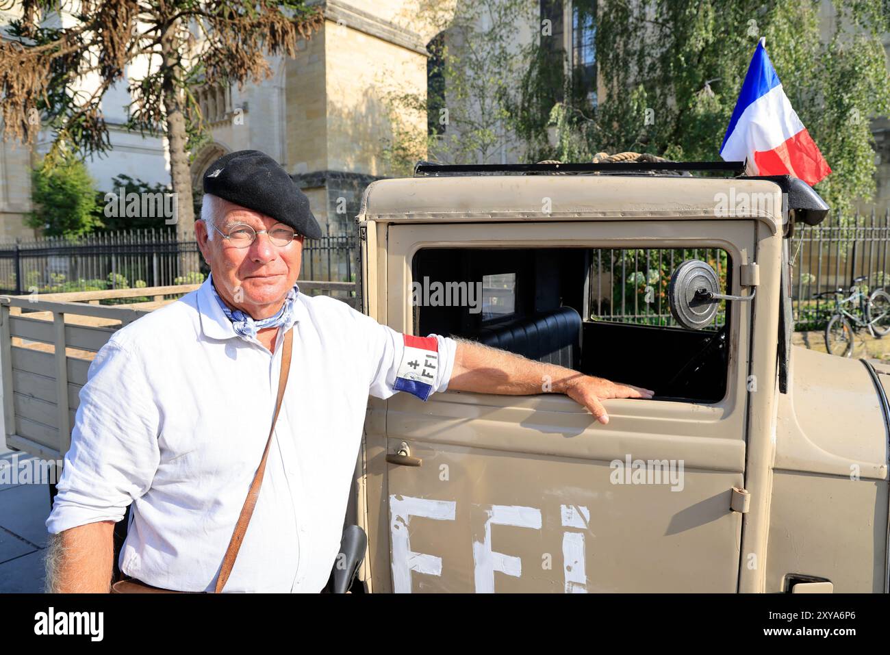 Bordeaux, Francia. 28 agosto 2024. Seconda guerra mondiale e occupazione nazista: Commemorazione del 80° anniversario della liberazione di Bordeaux da parte della resistenza Foto Stock