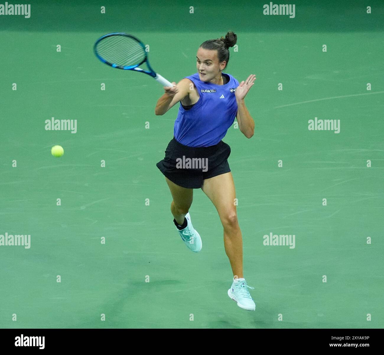 26 agosto 2024: Clara Burel (fra) ha battuto in finale Sloane Stephens (USA) 0-6, 7-5, 7-5 agli US Open giocando al Billie Jean King National Tennis Center di Flushing, Queens, NY. © Grace Schultz/CSM Foto Stock