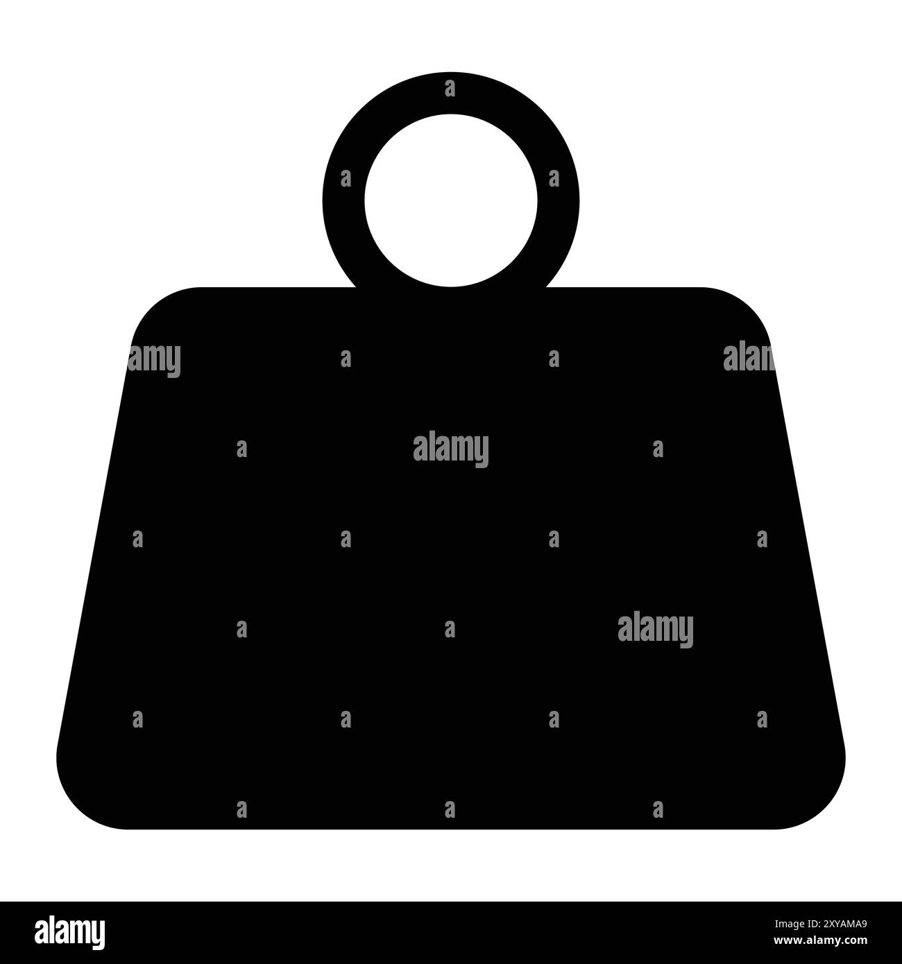 Peso metallico dell'icona del vettore piatto di massa pesante. Perfetto per applicazioni e siti Web. Silhouette nera. Chilogrammo chilogrammo kg di peso. Illustrazione Vettoriale
