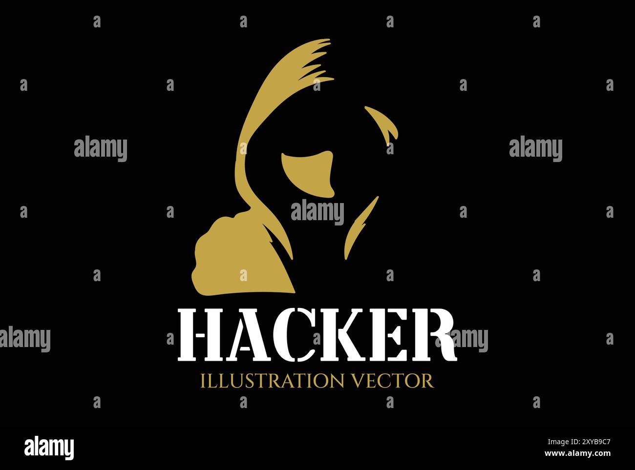 Mysterious Man with Hoodie Jacket for hacker Icon Illustration Design Vector Illustrazione Vettoriale