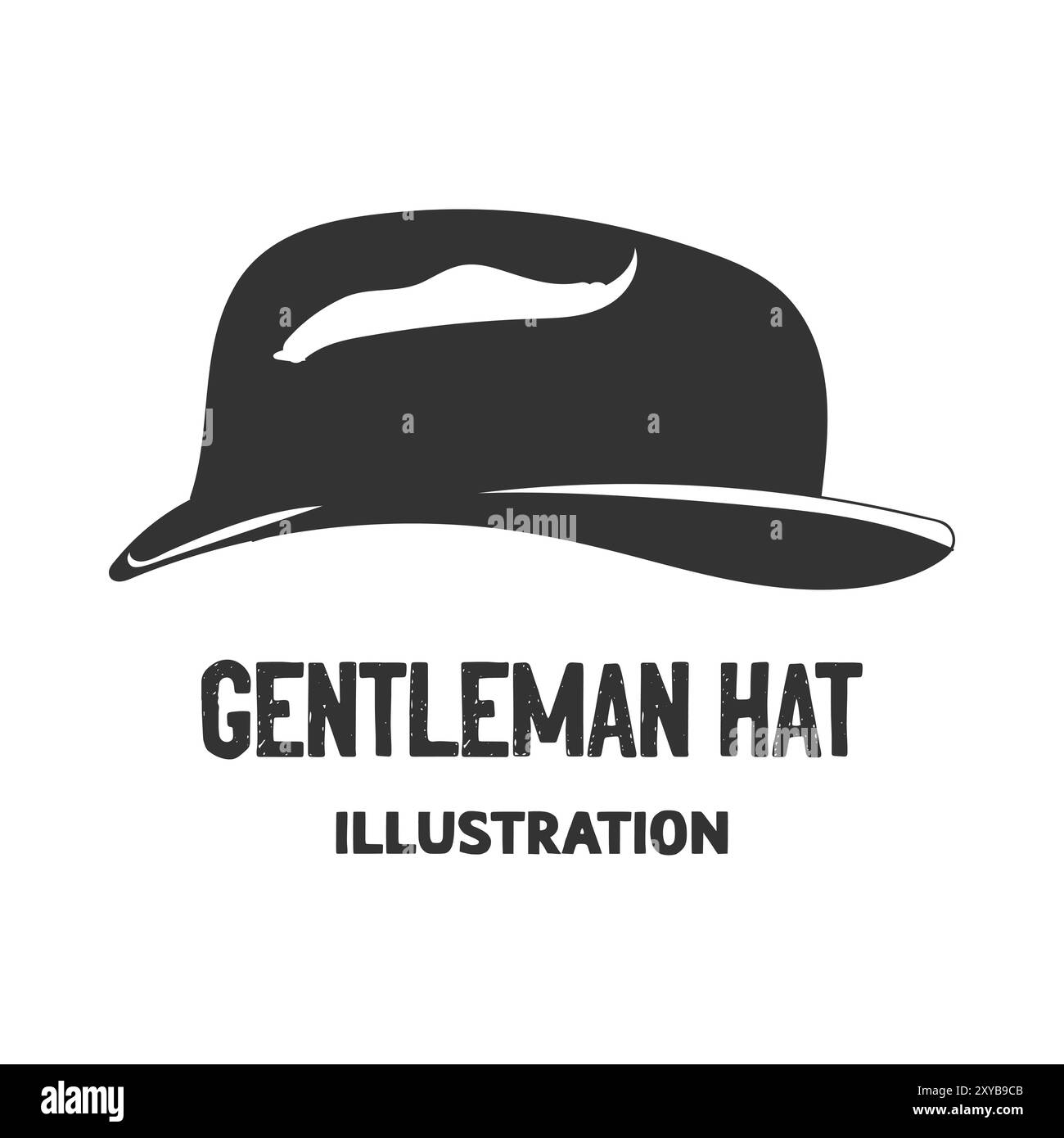 Cappello da uomo da cowboy vintage retrò per il vettore illustrativo dell'icona di stile alla moda Illustrazione Vettoriale