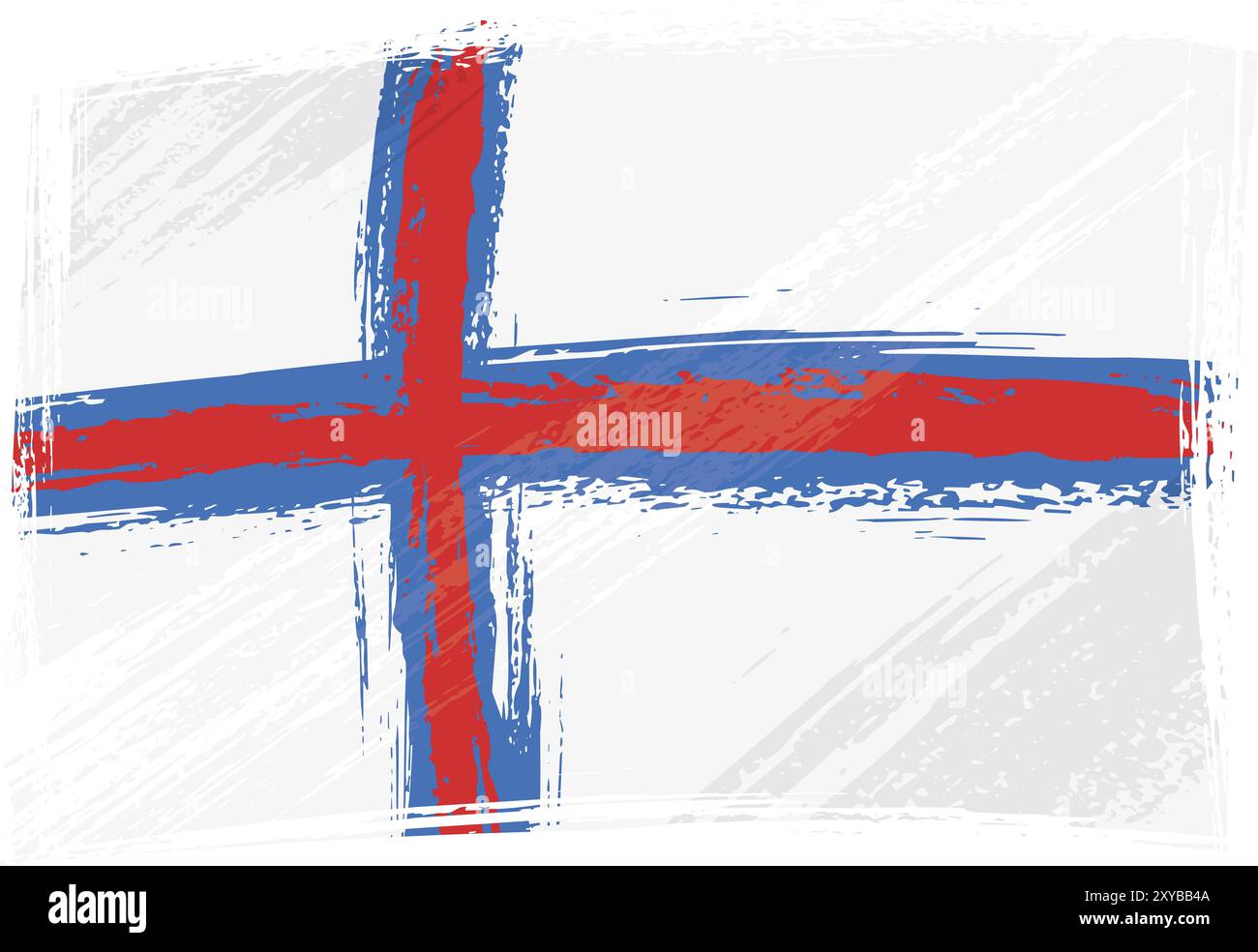 Bandiera nazionale delle Isole Faroe creata in stile grunge Foto Stock