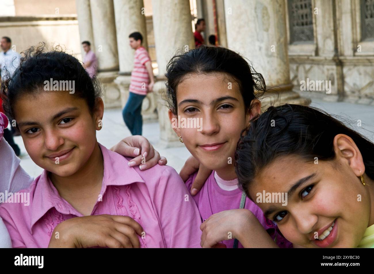Le ragazze delle scuole egiziane al Cairo, in Egitto. Foto Stock