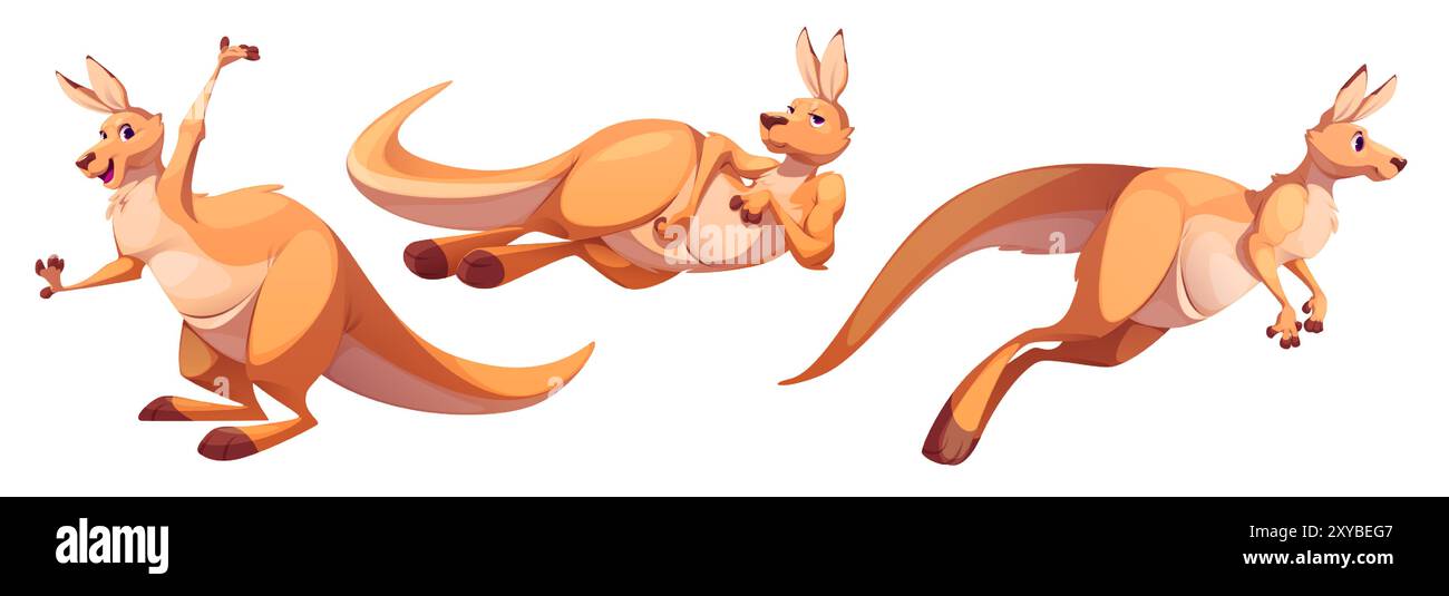 Carino Cartone Animato Canguro Con Bambino Nel Marsupio. Isolato Cartone Animato Animale Illustrazione Vettore 10807152 Arte Vettoriale A Vecteezy - Foto 2