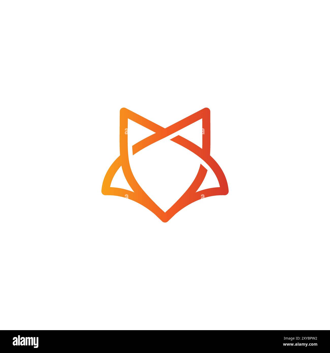 Vettore logo Fox Line. Icona testa di volpe Illustrazione Vettoriale