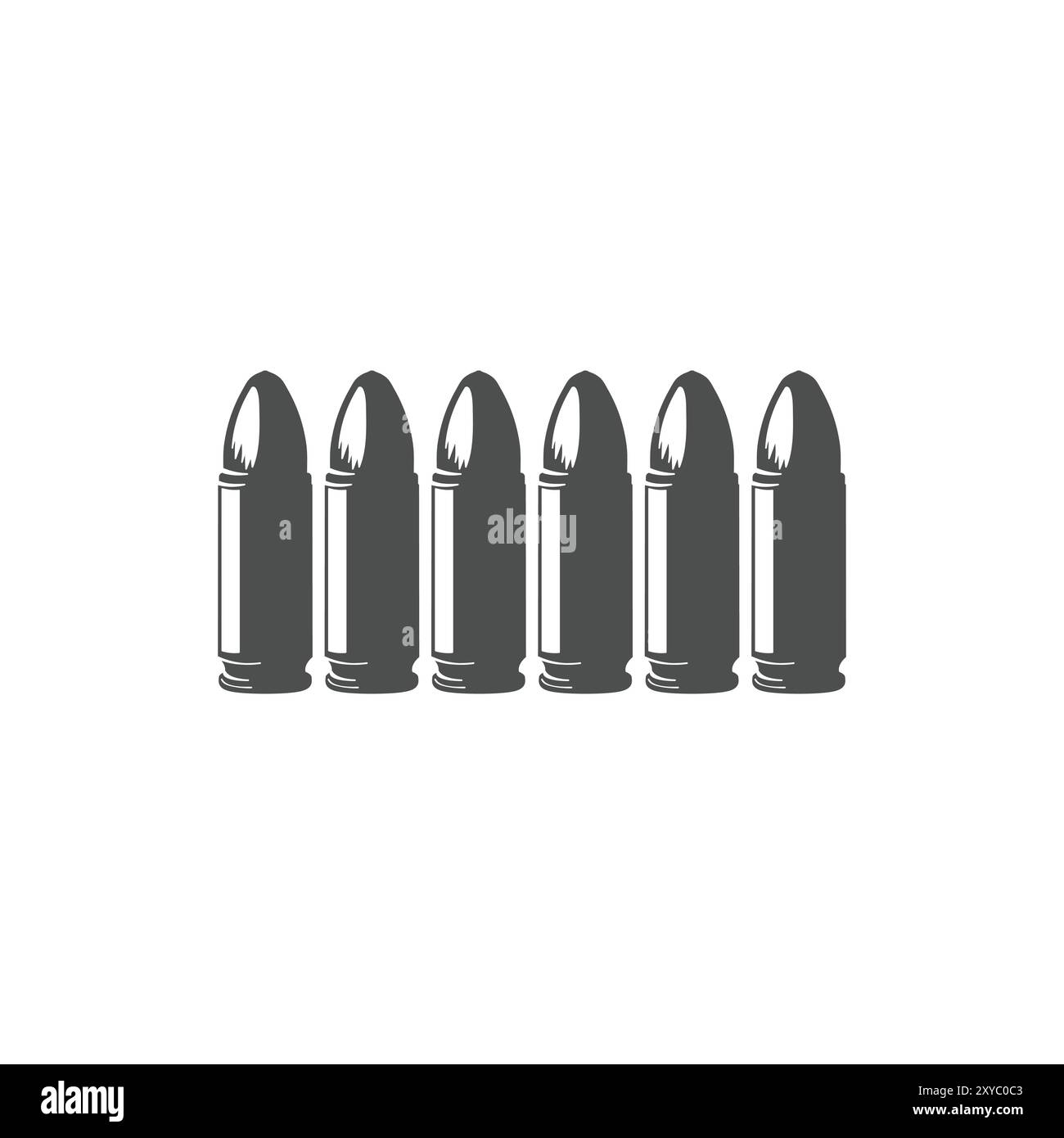 Cartuccia di proiettili isolata per il vettore Army Weapon War Battle Illustration Illustrazione Vettoriale