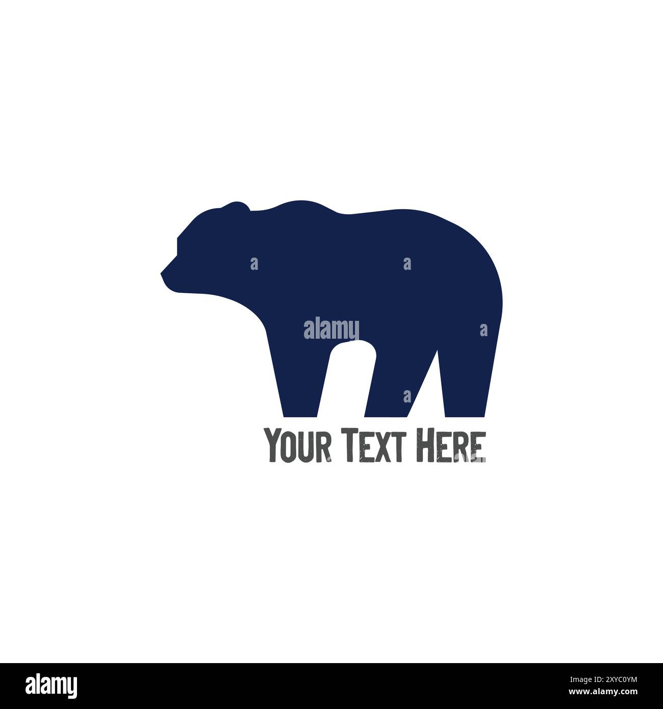 Semplice e minimalista icona a forma di orso grizzly o di polare di ghiaccio in piedi illustrazione vettoriale Illustrazione Vettoriale