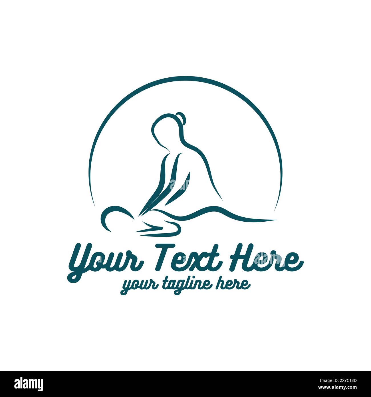 Astratto semplice minimalista Massaggio di rilassamento umano per Spa Yoga Wellness icona Logo Symbol Illustration Vector Illustrazione Vettoriale