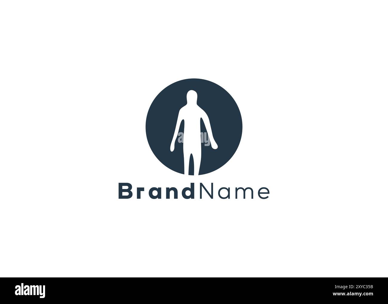 Modello di design con logo uomo minimalista e moderno Illustrazione Vettoriale