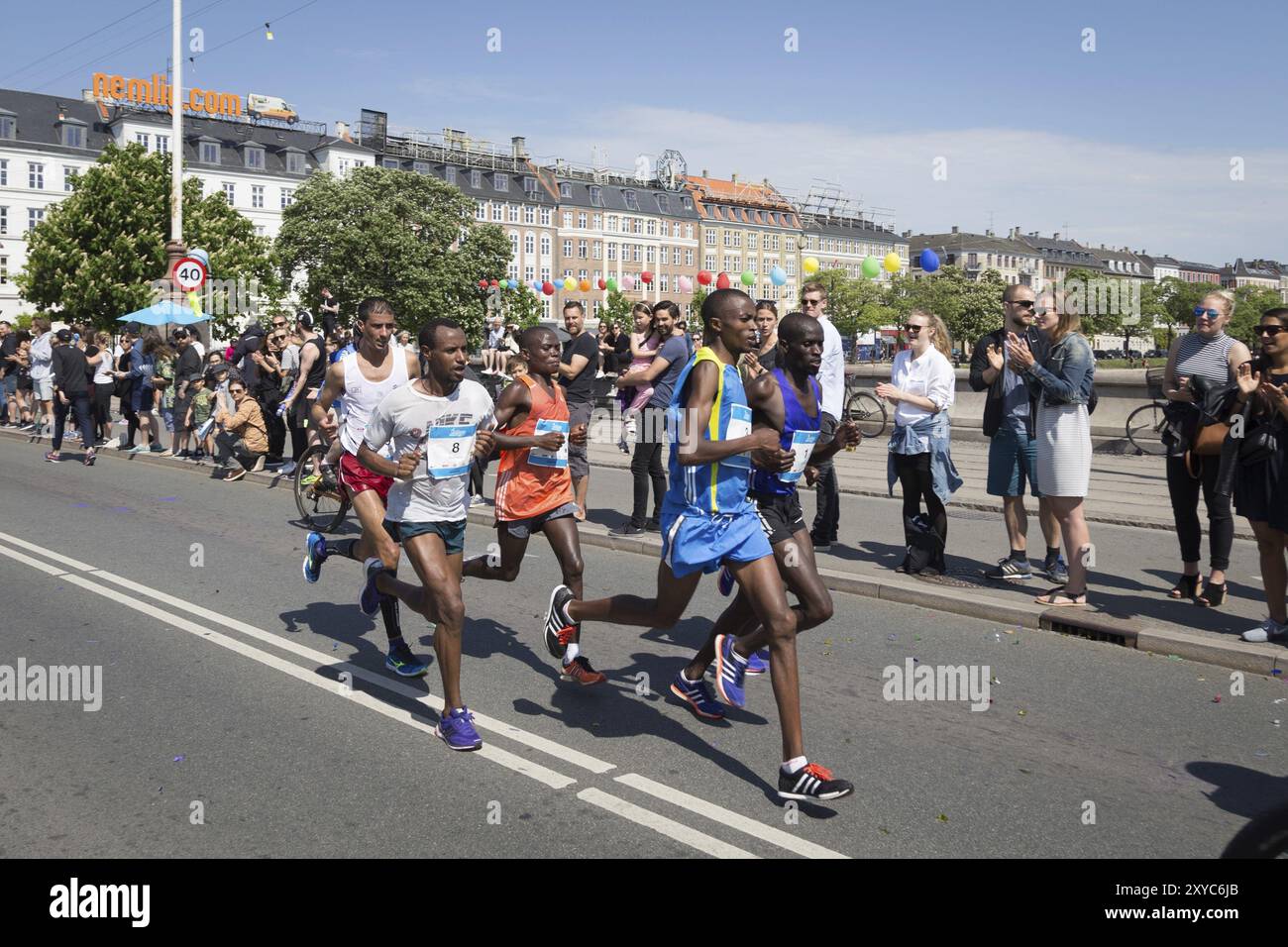 Copenaghen, Danimarca, 22 maggio 2016: Corridori all'evento annuale Copenhagen Marathon, Europa Foto Stock