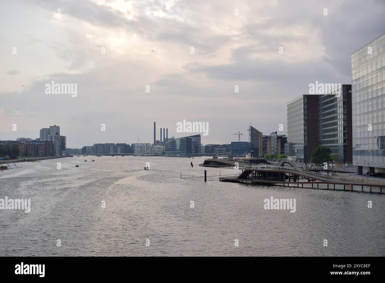 Copenaghen, Danimarca. 28 agosto 2024. Vista di Copenaghen al tramonto. Paesaggio urbano di Copenaghen. Foto Stock