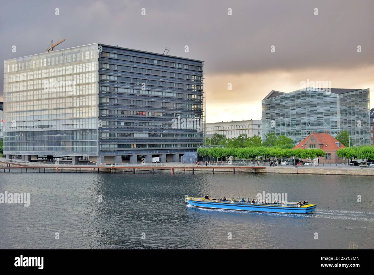 Copenaghen, Danimarca. 28 agosto 2024. Vista di Copenaghen al tramonto. Paesaggio urbano di Copenaghen. Foto Stock