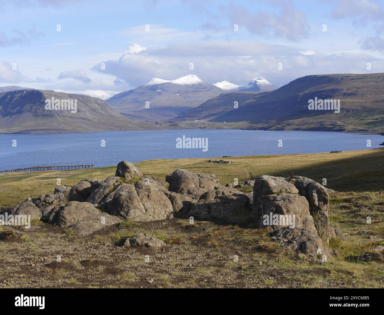 I resti del molo della base navale britannica di Hvitanes i resti del molo della base navale britannica di Hvitanes Foto Stock