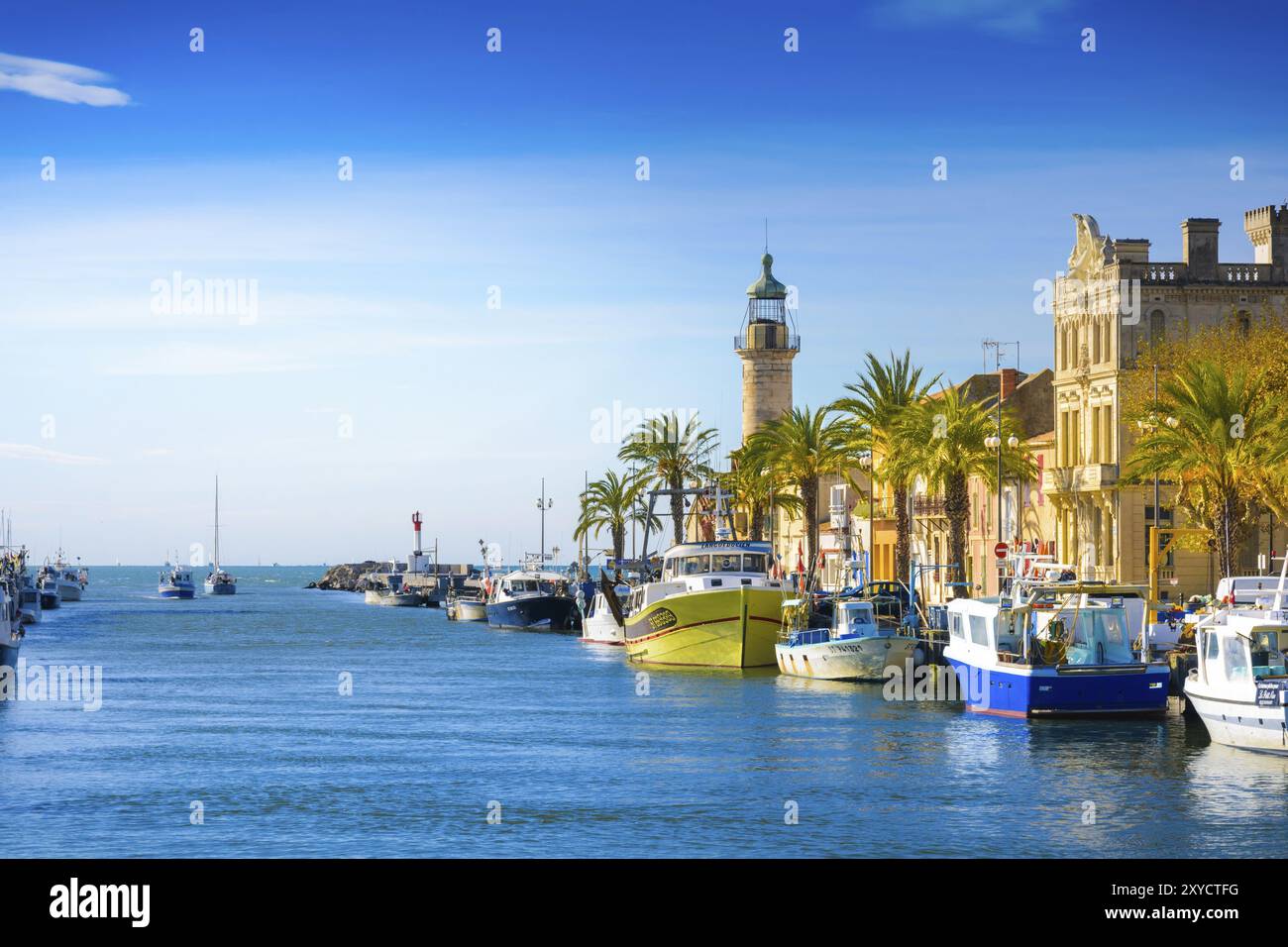 Port Camargue o Grau du Roi città e arbor in Francia Foto Stock