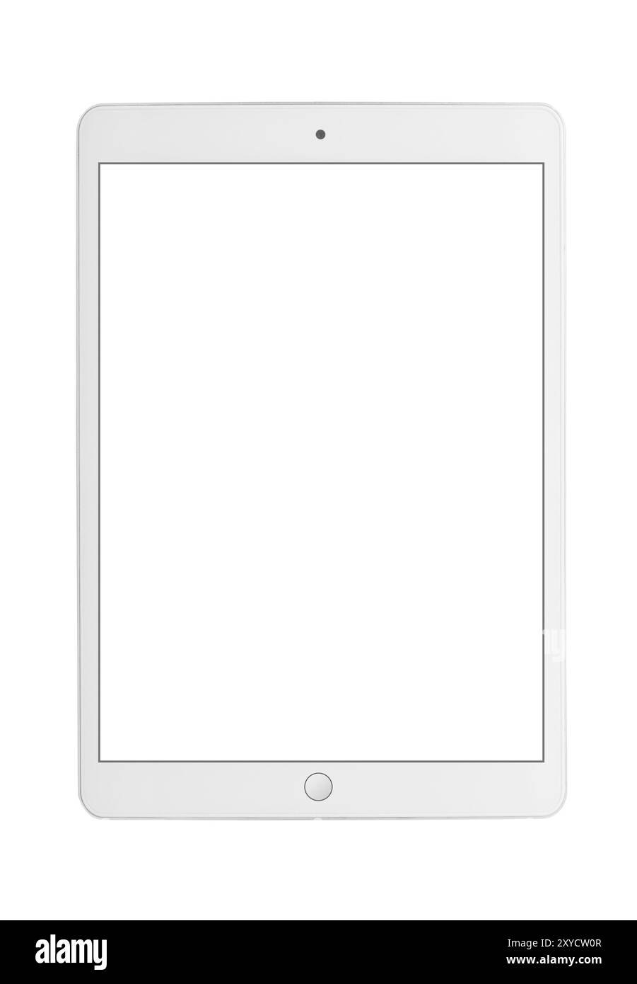 Tablet con schermo a sfioramento. Isolato su sfondo bianco Foto Stock