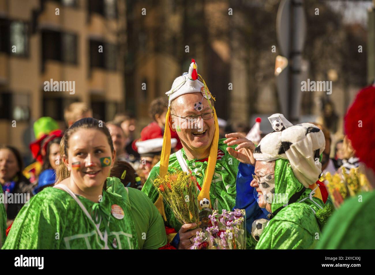 COLONIA, GERMANIA, 04 marzo: Partecipanti alla sfilata di Carnevale del 4 marzo 2014 a Colonia, Germania, Europa Foto Stock