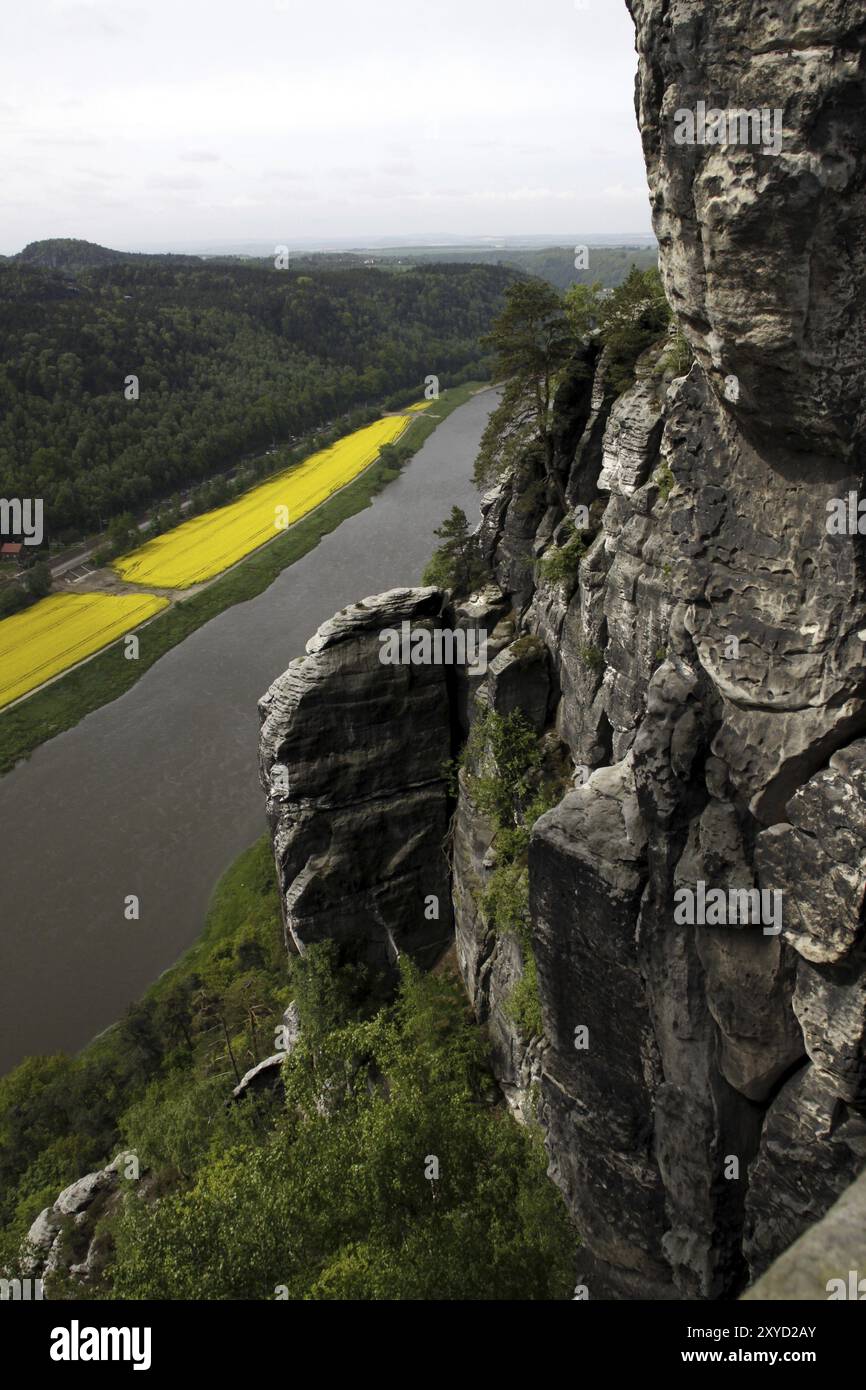 Vista dell'Elba dal Bastei Foto Stock