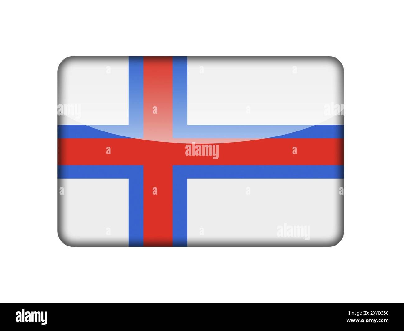 La bandiera delle Isole Faroe sotto forma di icona lucida Foto Stock
