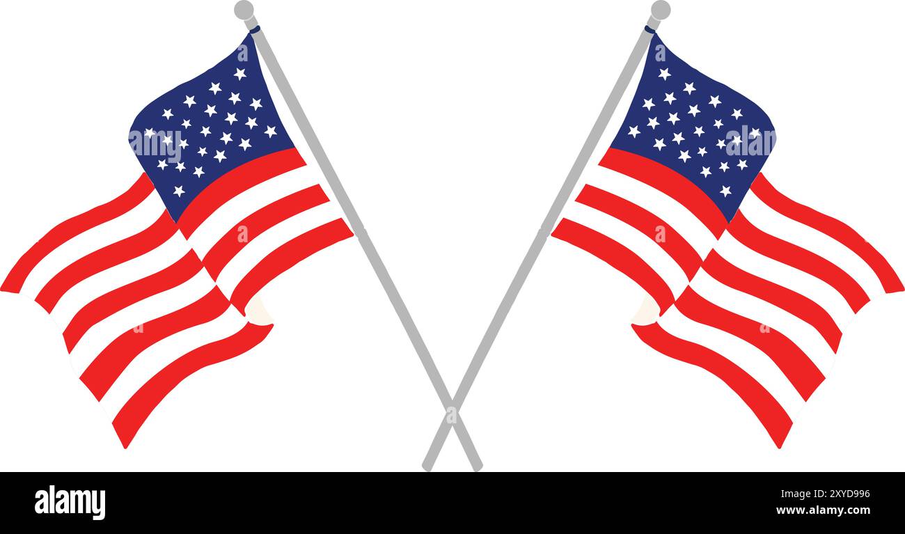 Illustrazione del vettore di bandiera degli Stati Uniti d'America Illustrazione Vettoriale