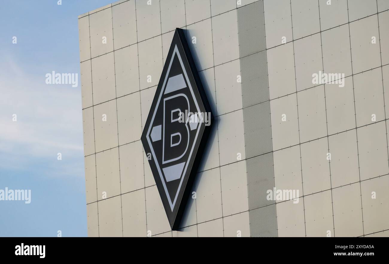 firo : 23.08.2024, calcio, calcio, 1. Campionato, 1. Bundesliga, stagione 2024/2025, VfL Borussia Monchengladbach Gladbach - Bayer Leverkusen VFL logo presso l'hotel Foto Stock