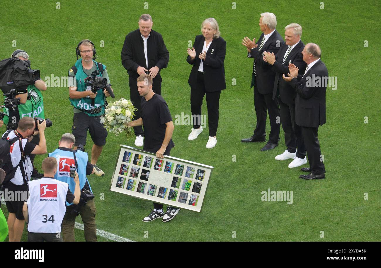 firo : 23.08.2024, calcio, calcio, 1. Campionato, 1. Bundesliga, stagione 2024/2025, VfL Borussia Monchengladbach Gladbach - Bayer Leverkusen Farewell Christoph Kramer Foto Stock