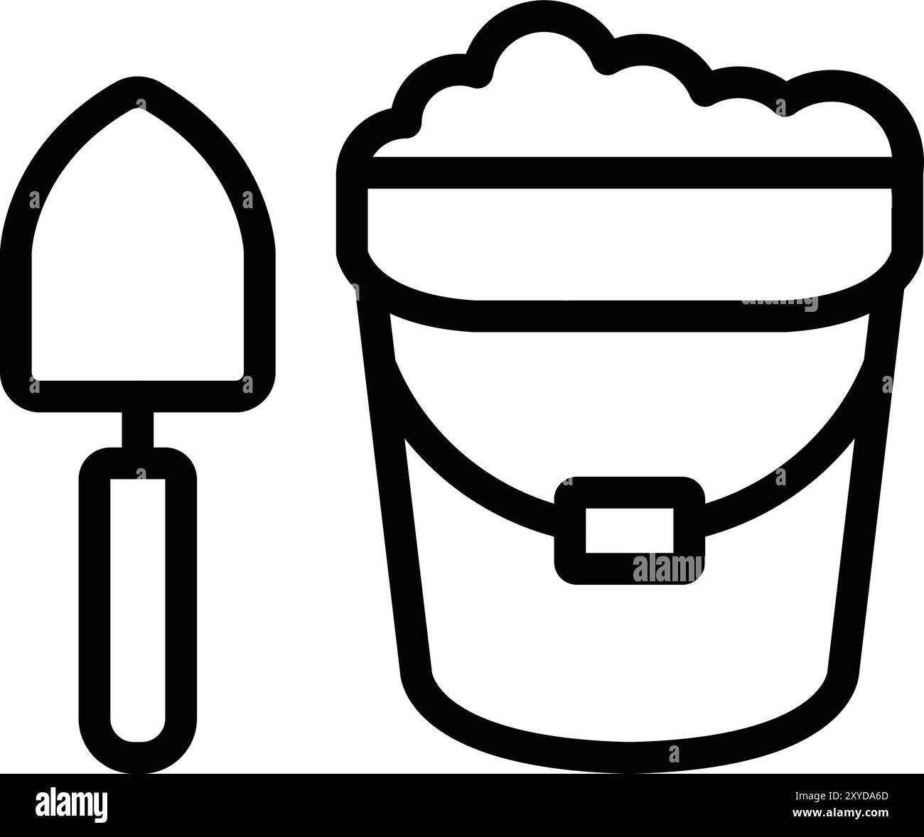 Illustrazione del design dell'icona vettoriale del secchio di sabbia Illustrazione Vettoriale