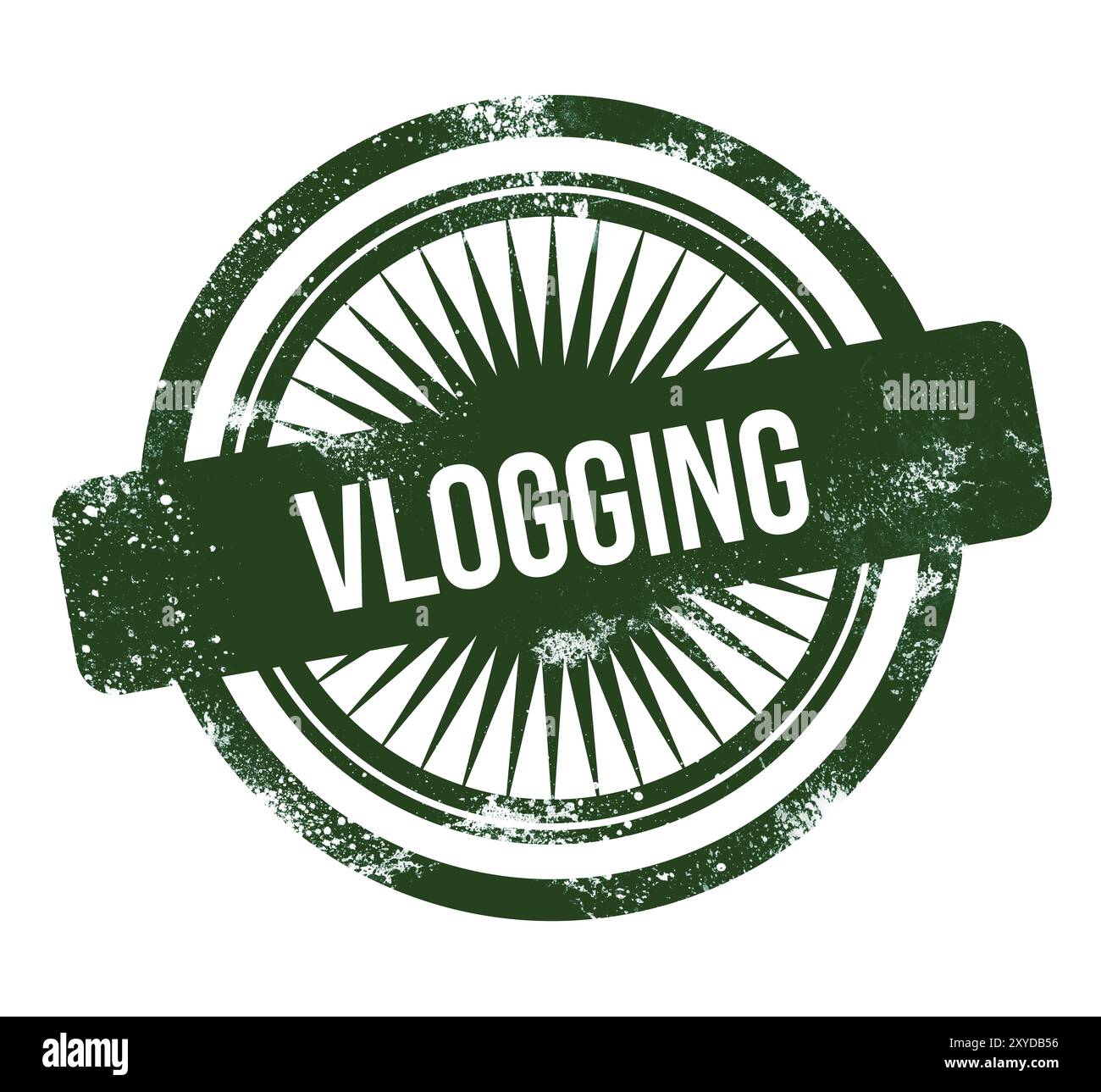 Vlogging, francobollo verde Foto Stock