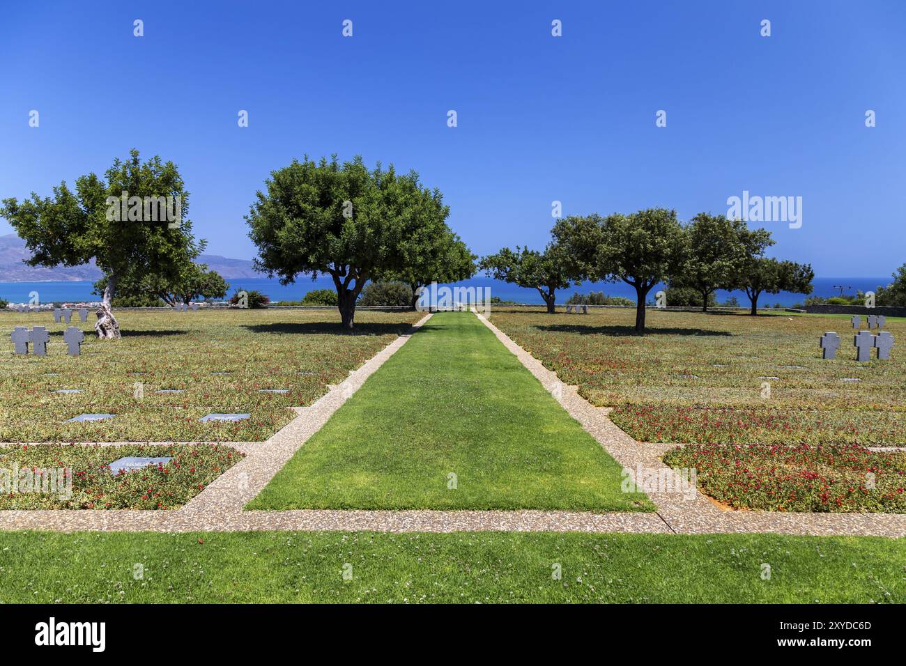 Cimitero militare tedesco, Maleme, Creta Foto Stock