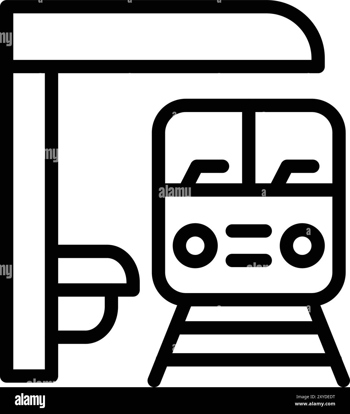 Illustrazione di progettazione dell'icona vettoriale della piattaforma del treno Illustrazione Vettoriale