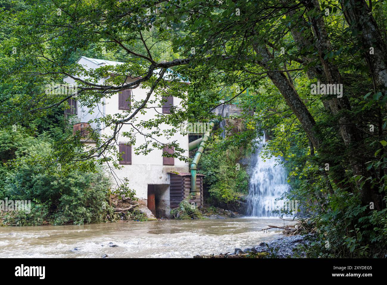 Centrale elettrica sul fiume Biela, Slovacchia Foto Stock