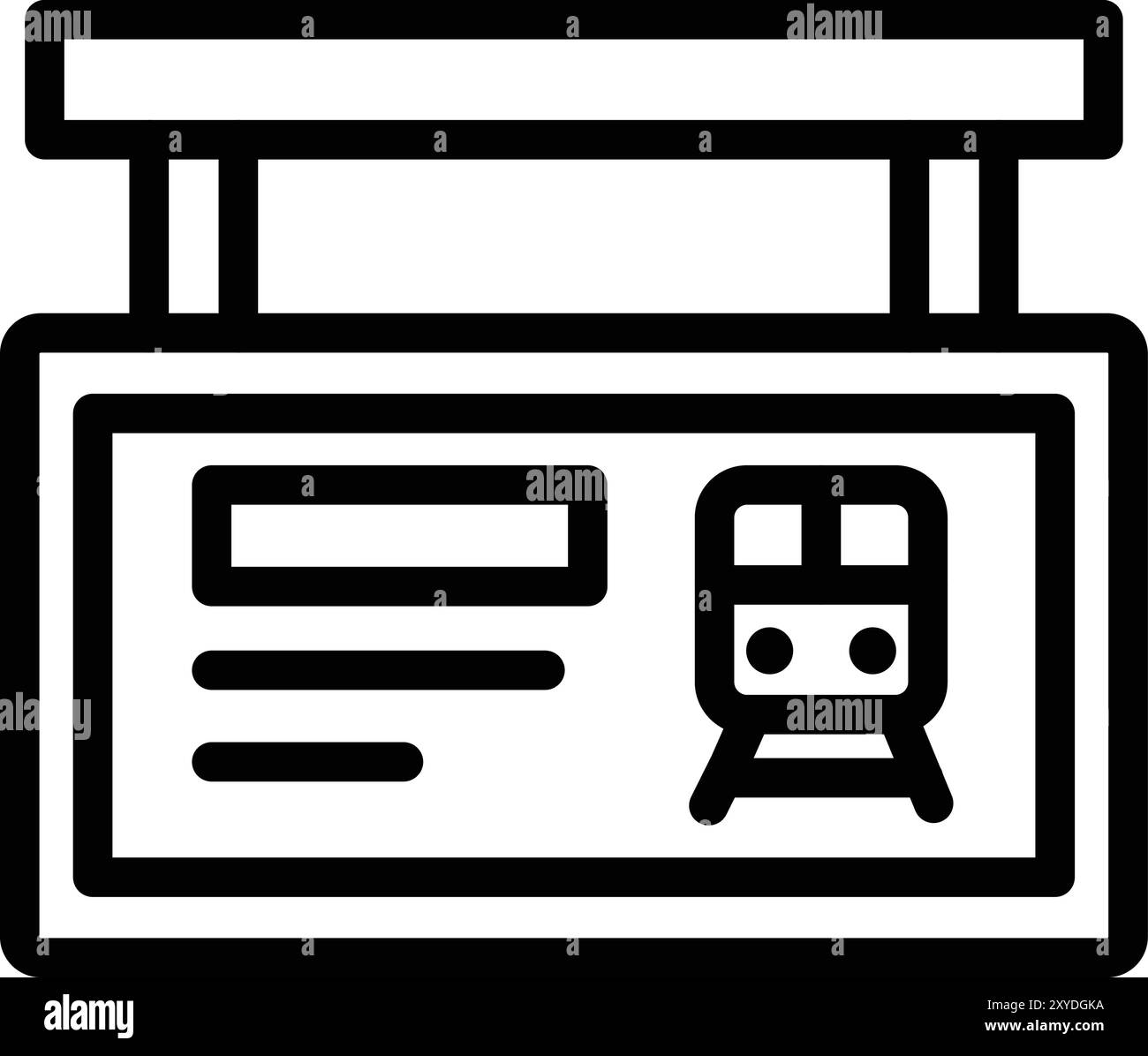 Illustrazione del progetto dell'icona vettore di pianificazione dei treni Illustrazione Vettoriale