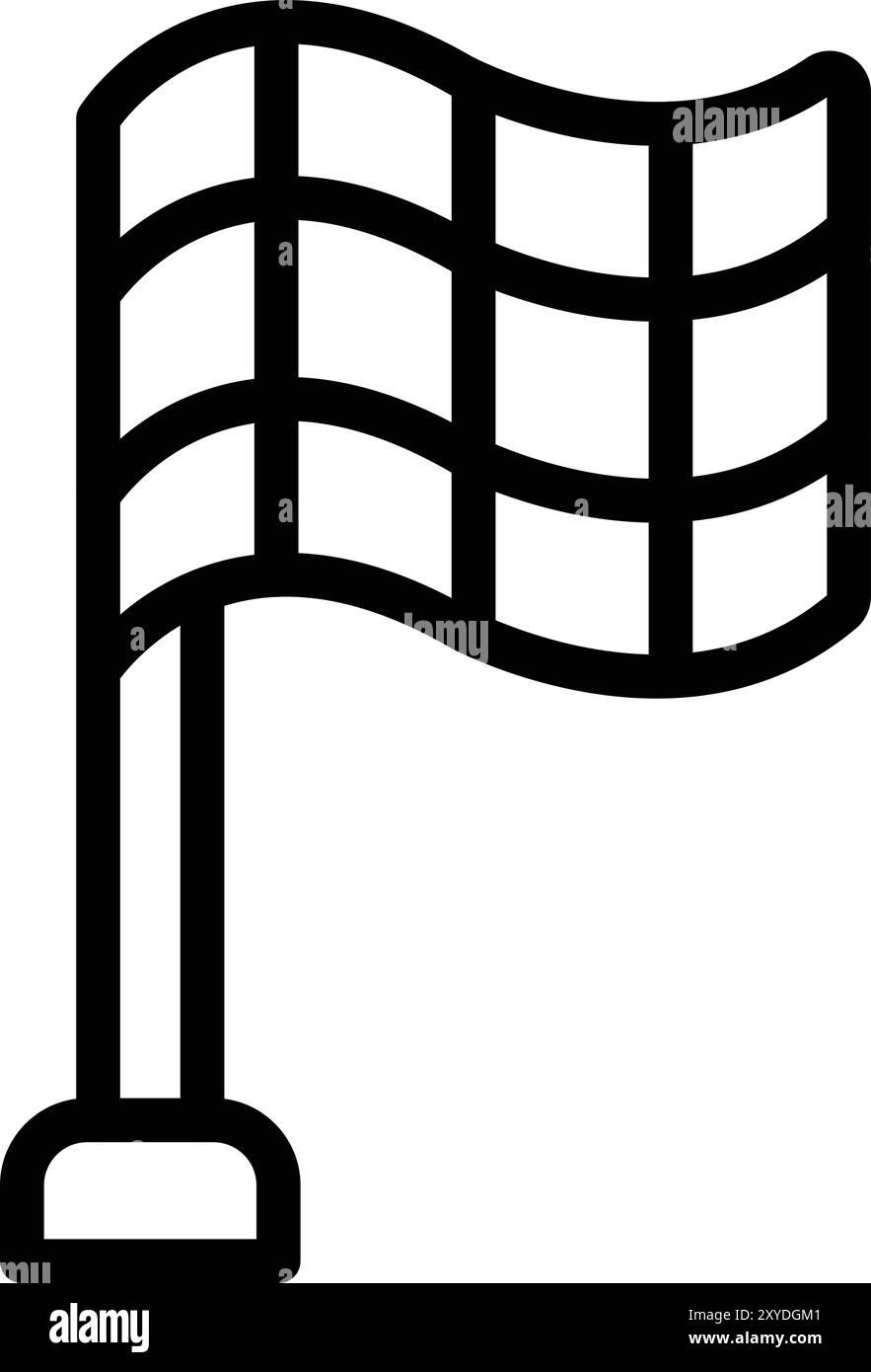 Illustrazione del disegno dell'icona del vettore con bandiera a scacchi Illustrazione Vettoriale