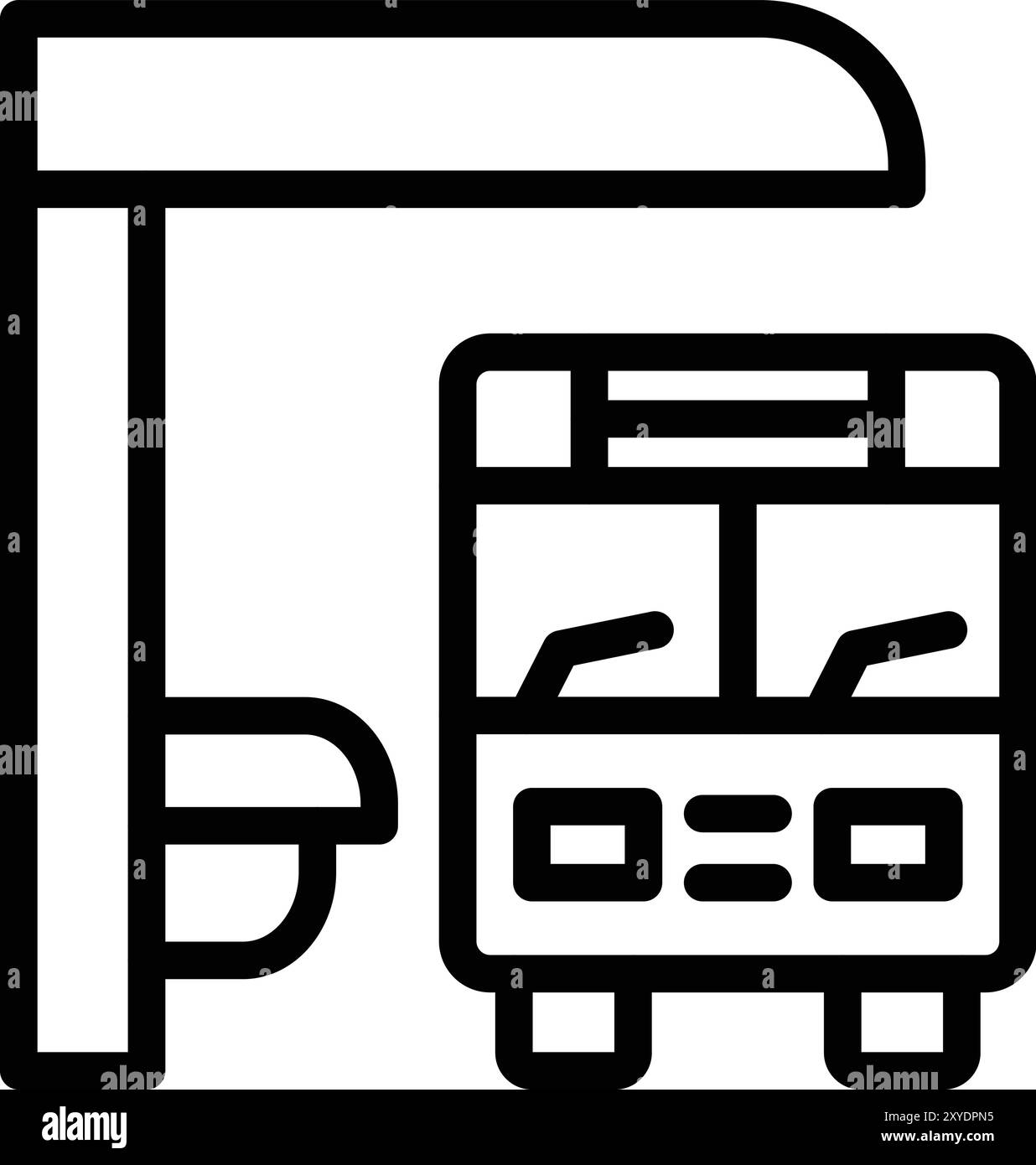 Illustrazione disegno icona Vector della fermata dell'autobus Illustrazione Vettoriale