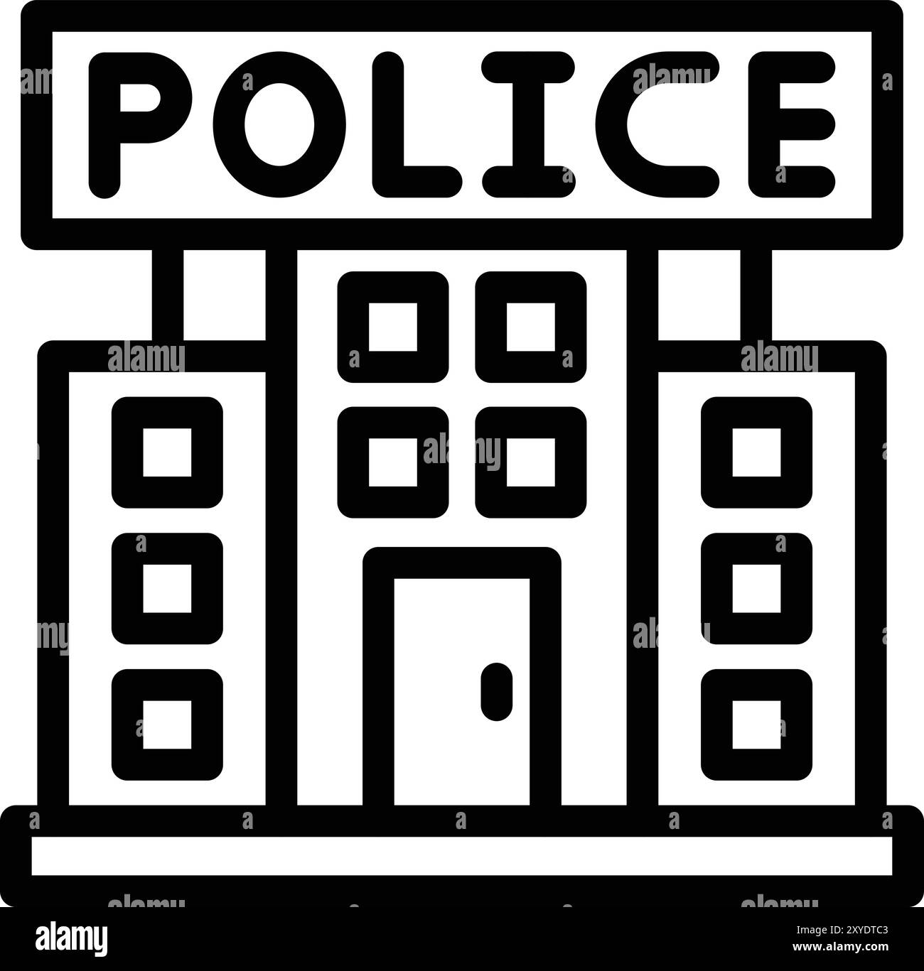 Illustrazione del design dell'icona vettoriale della stazione di polizia Illustrazione Vettoriale