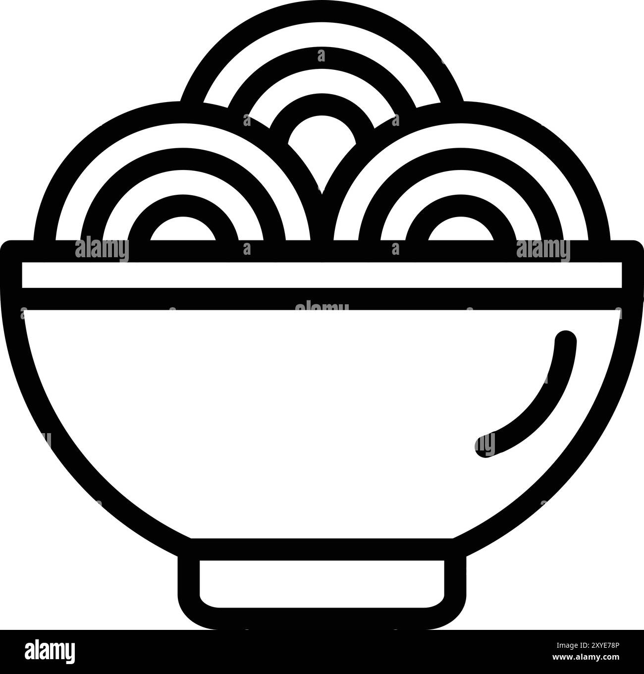 Illustrazione del design dell'icona del vettore spaghetti Illustrazione Vettoriale