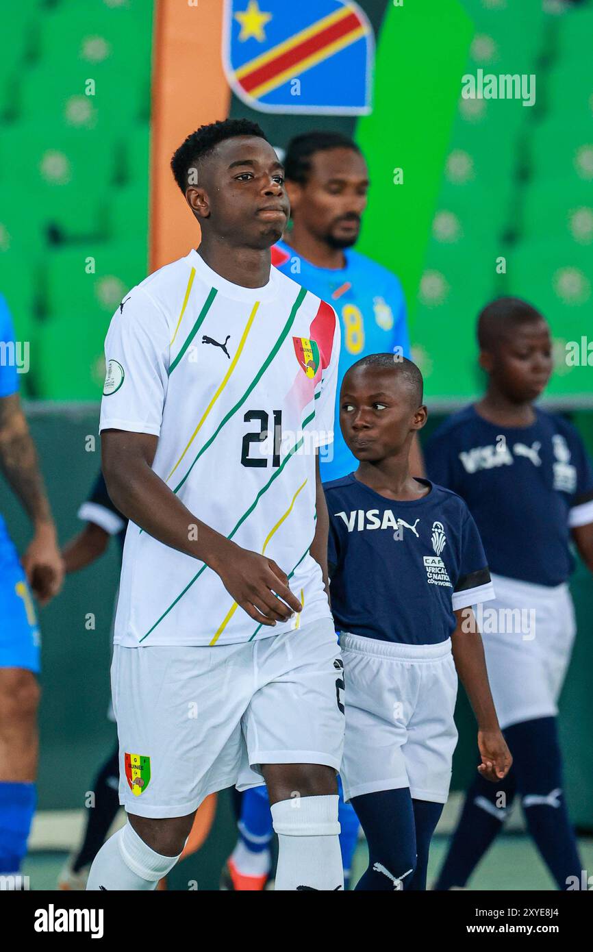 ABIDJAN, COSTA d'AVORIO - 2 FEBBRAIO; Sekou Sylla della Guinea durante la Coppa d'Africa TotalEnergies Caf (Afcon 2023) partita tra Congo Dr e. Foto Stock