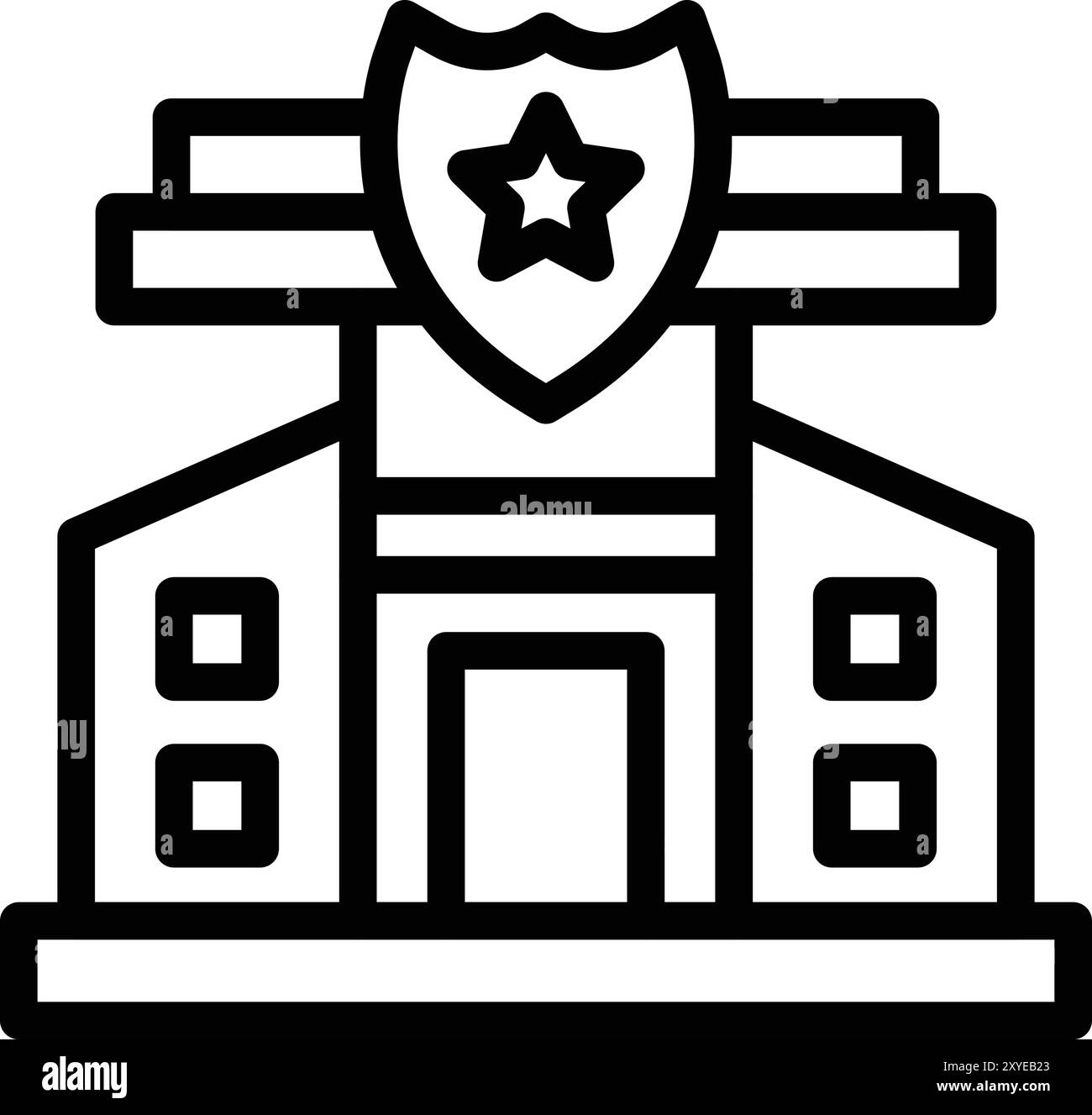 Illustrazione del design dell'icona vettoriale della stazione di polizia Illustrazione Vettoriale